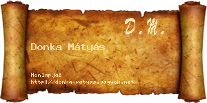 Donka Mátyás névjegykártya