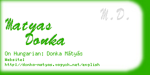 matyas donka business card