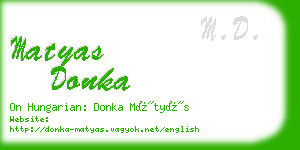 matyas donka business card